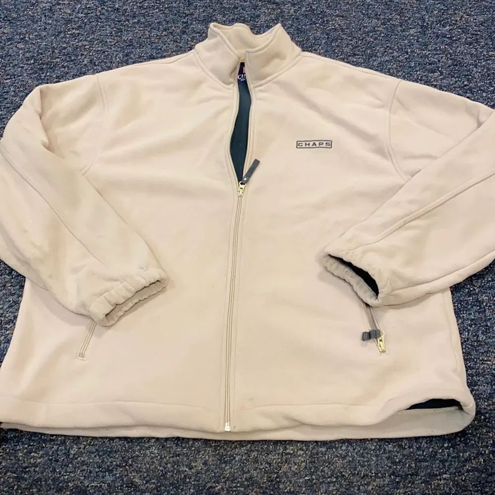 Chaps Tan Zip up sweat shirt sz. XL